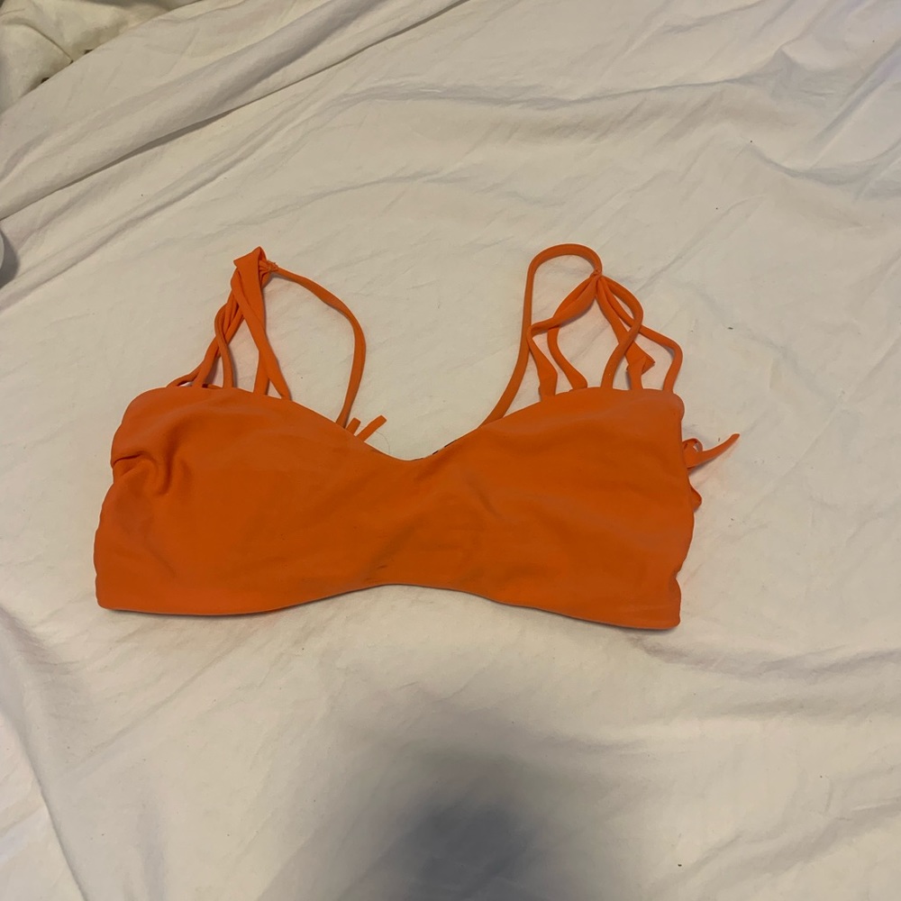 Orange Acacia bikini top